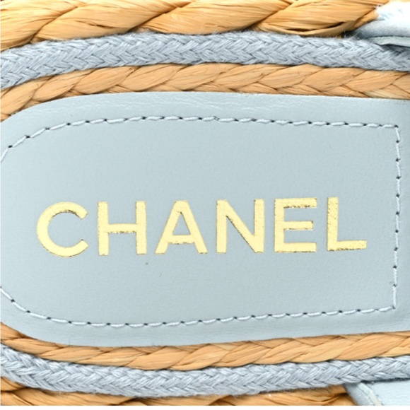CHANEL Thong Slides Espadrilles Sandal Size 37 NEW - Picture 5 of 16
